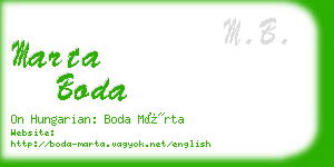 marta boda business card